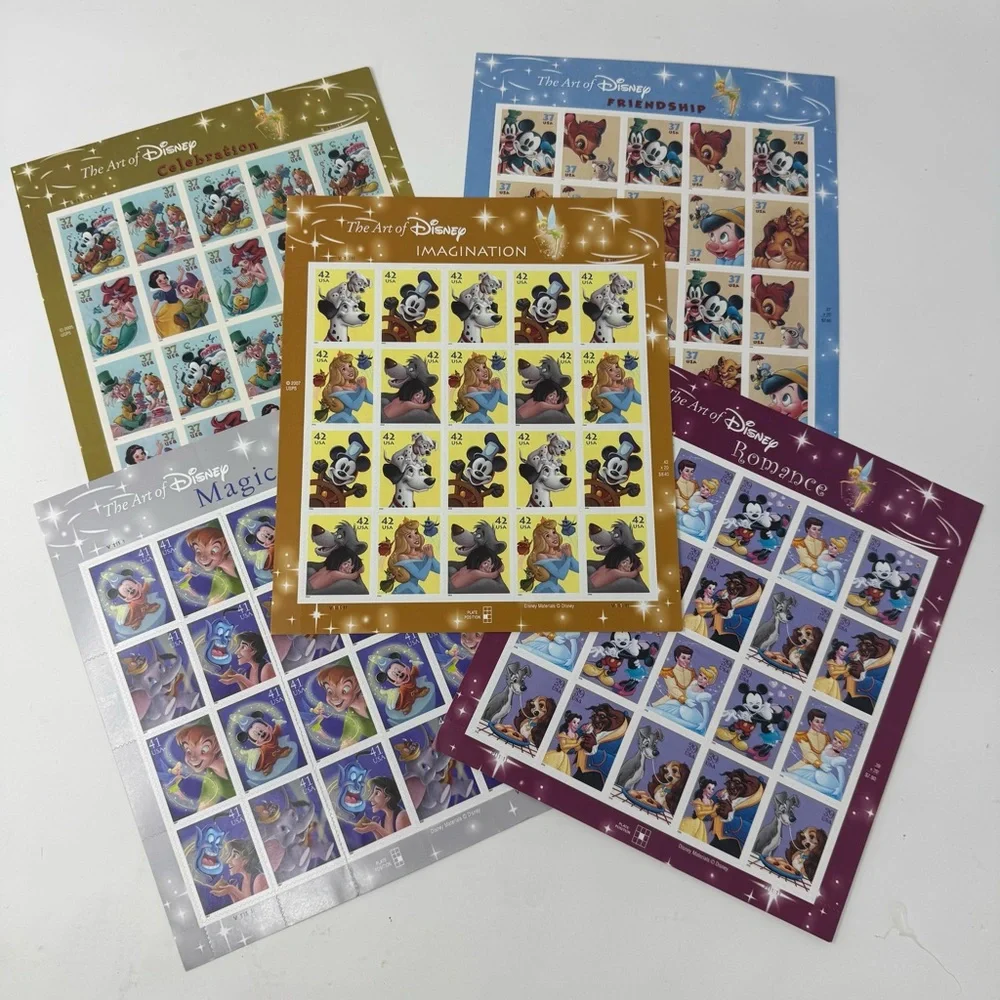 The Art of Disney vintage compete set of US Postage Stamps total of 100 stamps